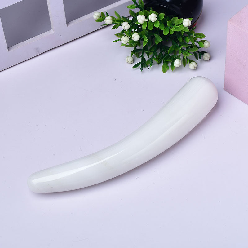 polished White Marble yoni wand wholesale