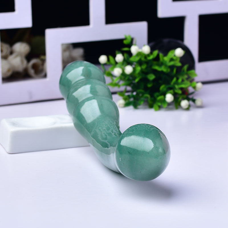 polished green aventurine Yoni wand wholesale