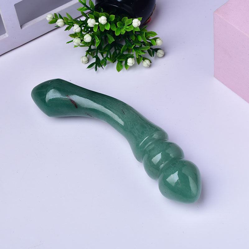 polished green aventurine Yoni wand wholesale