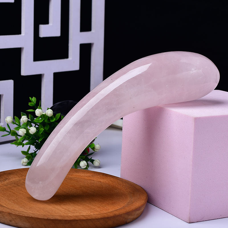 Natural Rose quartz Crystal Healing Massage Wands Women Sexy Yoni Crystal Dildos