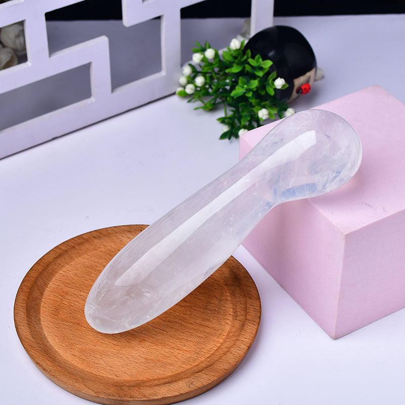 Wholesale Natural rose quartz crystal Massage wand quartz dildo for sexy woman