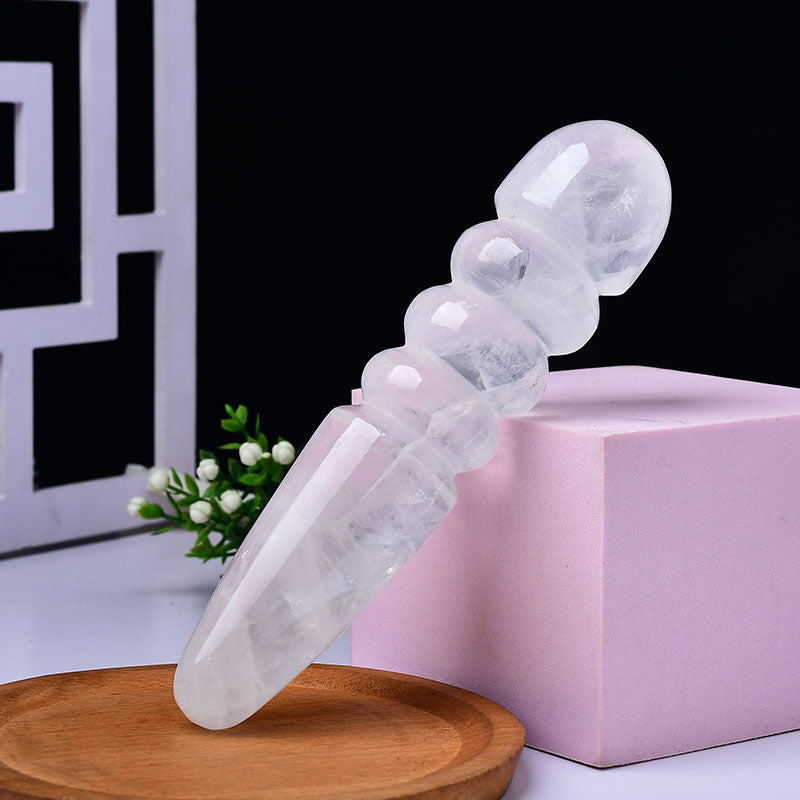 Wholesale Sexy Rose Quartz Massage Wands Clear Quartz Crystal Dildo For Women Pleasure Gifts