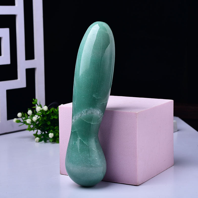 polished green aventurine Yoni wand wholesale