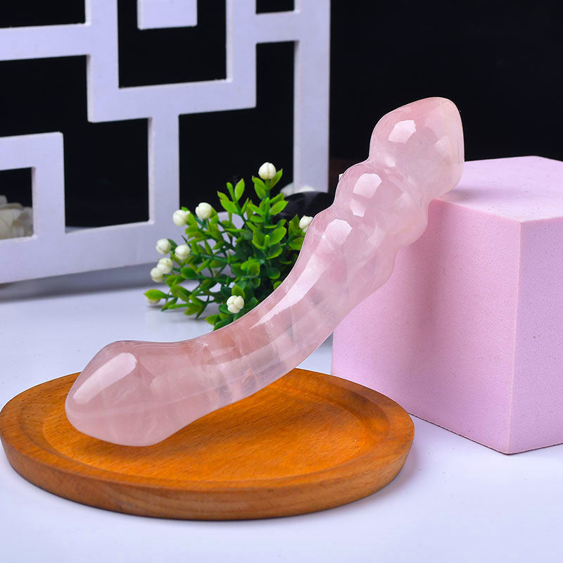 Wholesale Natural Penis Crystal Massage Wand Rose Quartz Crystal Dildo