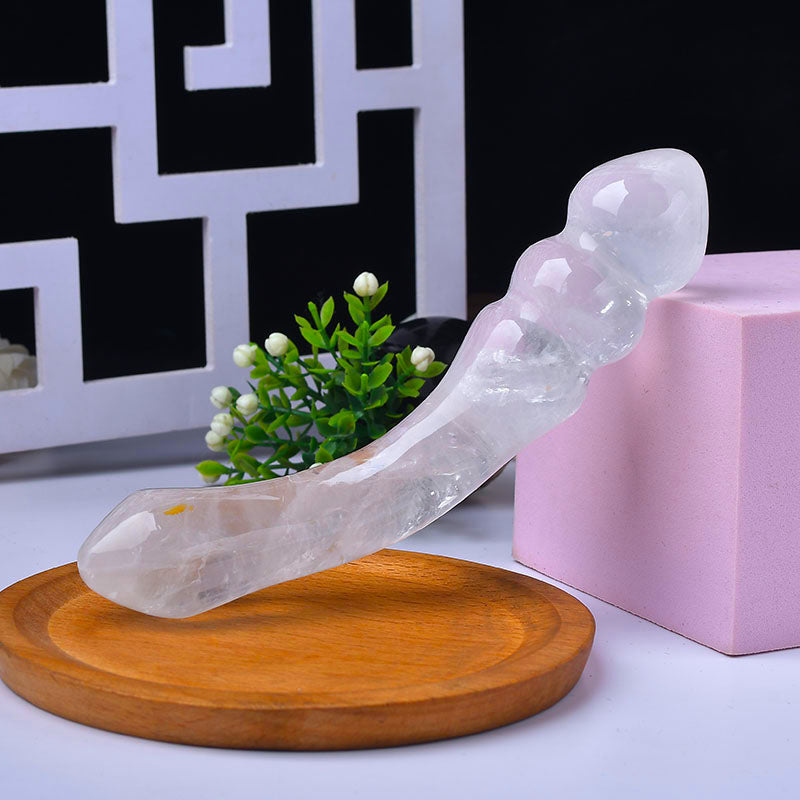 Wholesale Natural Penis Crystal Massage Wand Rose Quartz Crystal Dildo