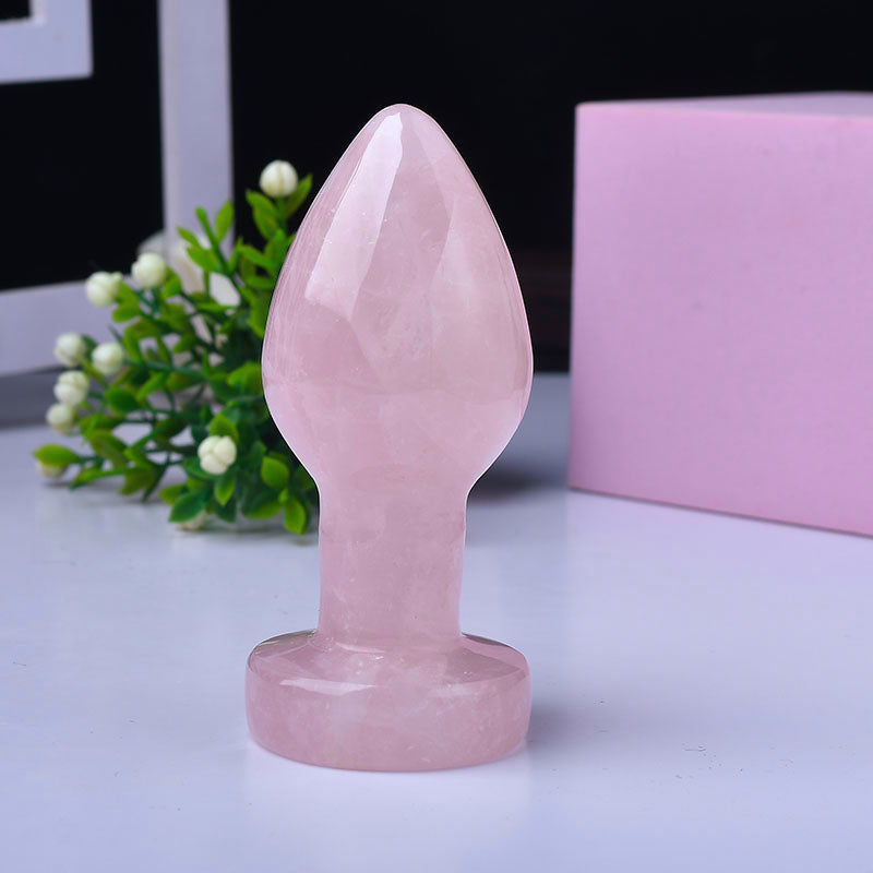 Bulk Wholesale Rose Quartz Penis Wand Women Dildo Massager Yoni Massage Wand