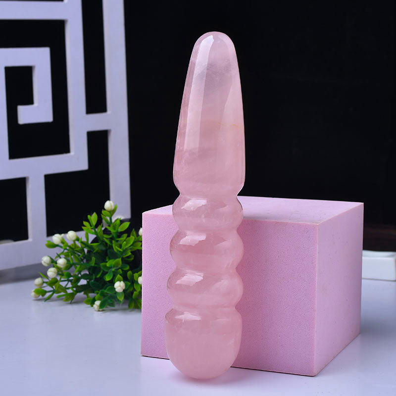 Bulk Wholesale Rose Quartz Penis Wand Yoni Massage Wand