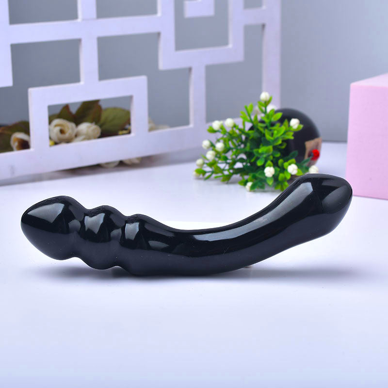 Natural Healing Black Obsidian Yoni Massage Crystal Quartz Dildo Wand