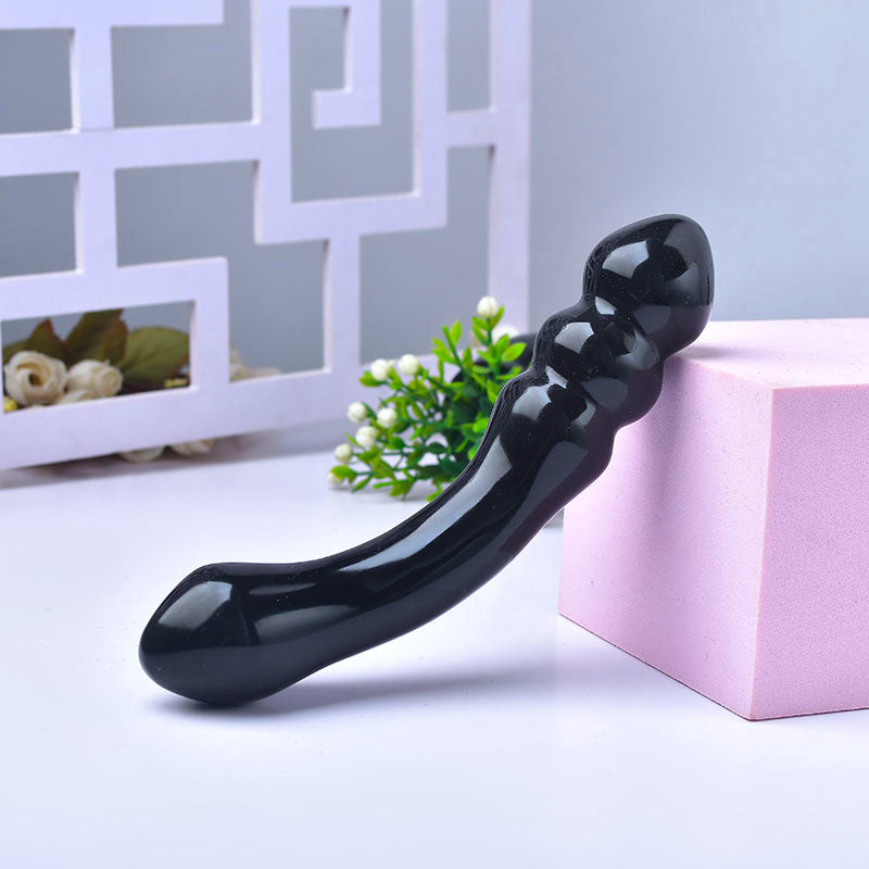 Natural Healing Black Obsidian Yoni Massage Crystal Quartz Dildo Wand