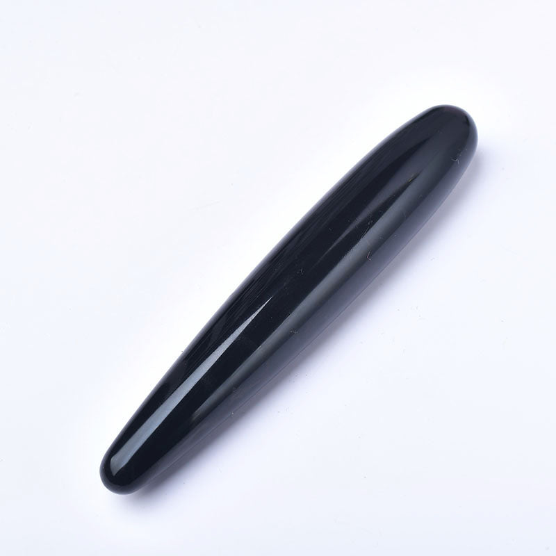 Wholesale Natural Black obsidian stone crystal quartz massager Yoni wands