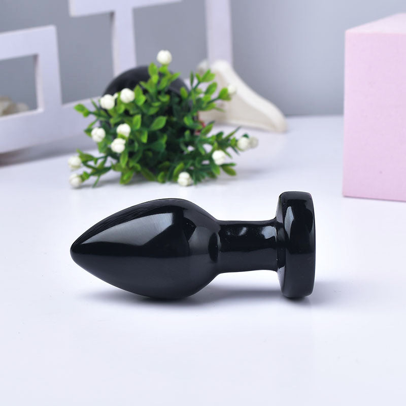 natural obsidian black quartz crystal dildo yoni healing crystal massage wand