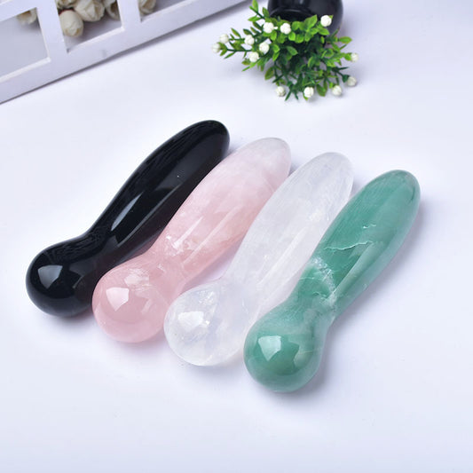 Wholesale Natural rose quartz crystal Massage wand quartz dildo for sexy woman