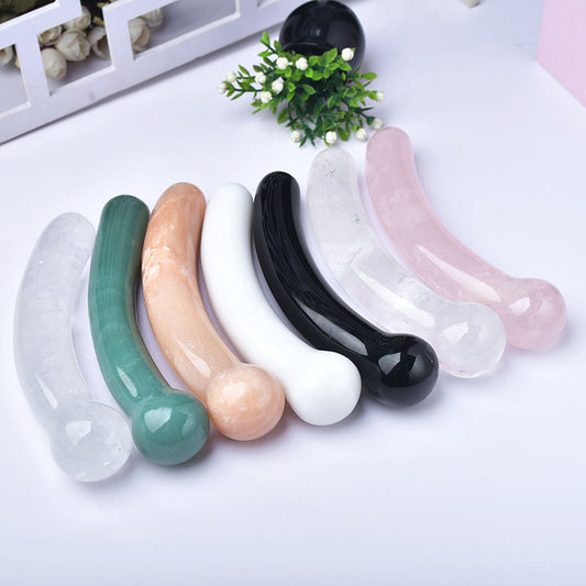 Natural Crystal Healing Massage Wands Yoni Rose Quartz Penis Gemstone Crystal Dildo