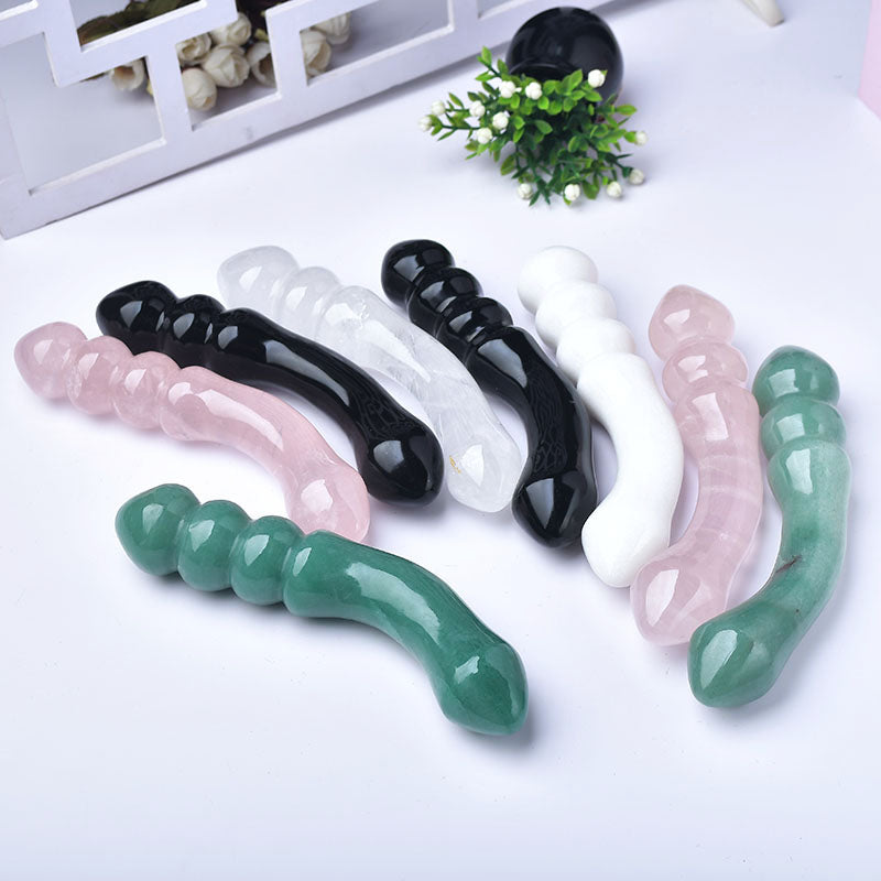 Wholesale Natural Penis Crystal Massage Wand Rose Quartz Crystal Dildo