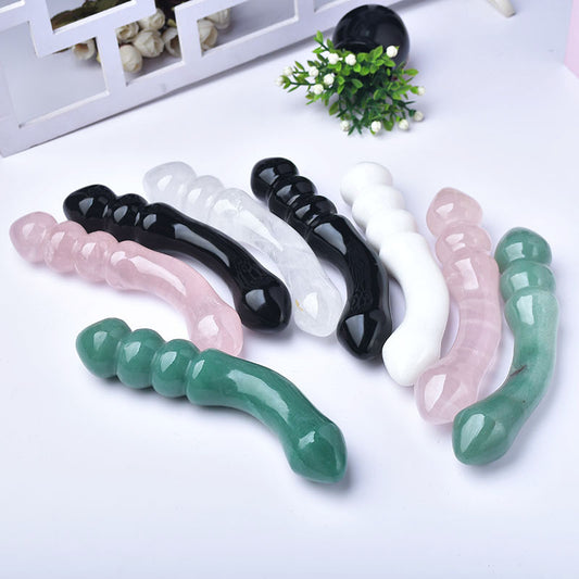 Wholesale Natural Penis Crystal Massage Wand Rose Quartz Crystal Dildo