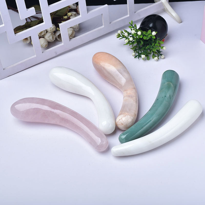 Natural Rose quartz Crystal Healing Massage Wands Women Sexy Yoni Crystal Dildos