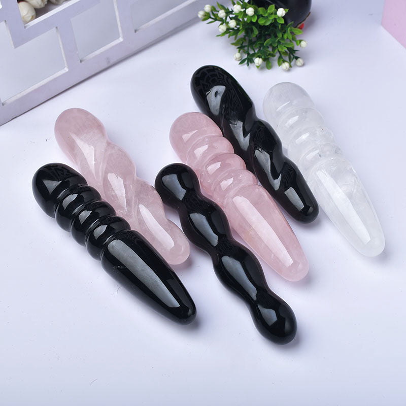 Wholesale Sexy Rose Quartz Massage Wands Clear Quartz Crystal Dildo For Women Pleasure Gifts