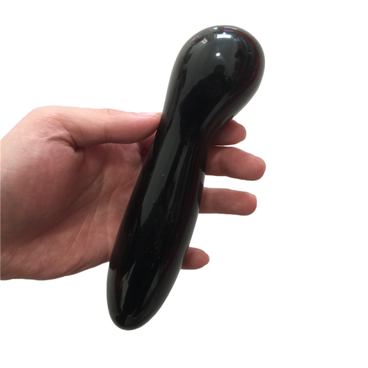 Obsidian Yoni Crystal Massage Wand - Self Love Goddess Phallus Healing Wand