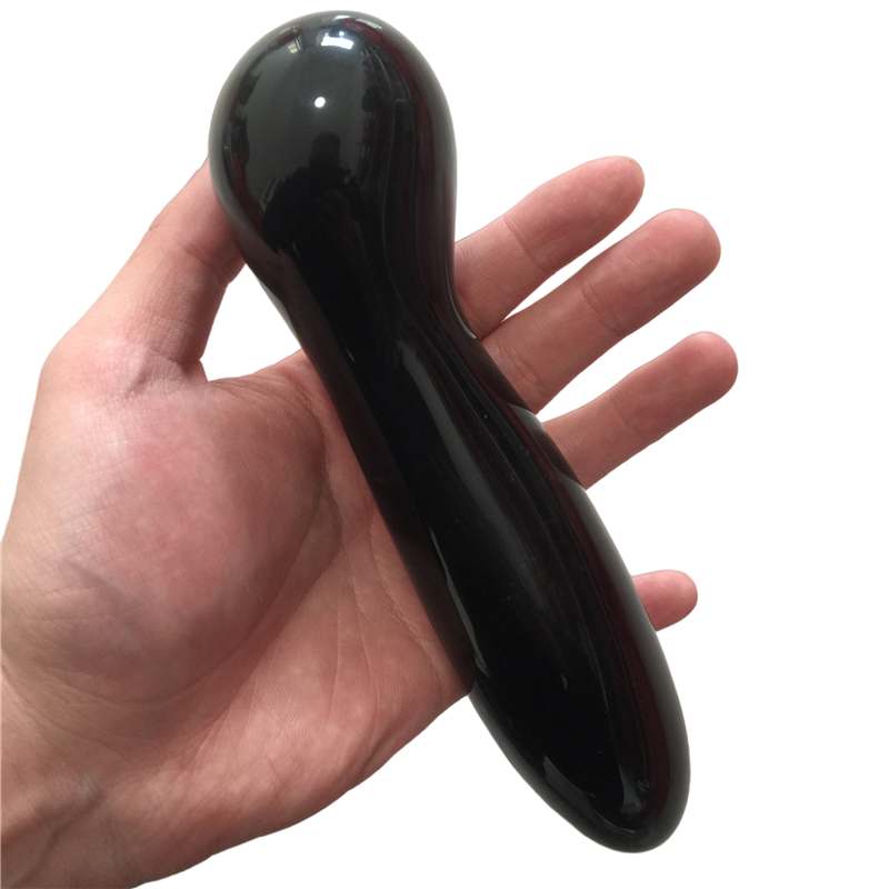 Obsidian Yoni Crystal Massage Wand - Self Love Goddess Phallus Healing Wand