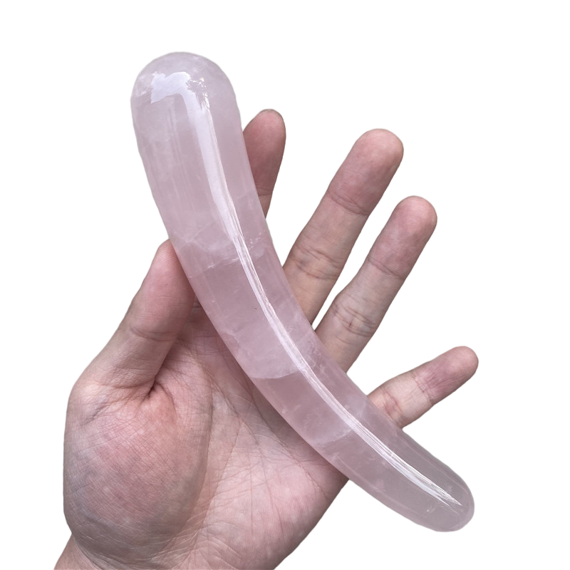 Natural crystal massage wand Rose Quartz Yoni Wand for the Goddess 1pc