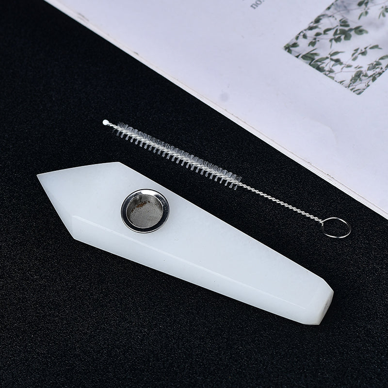 Wholesale crystal white marble smoking pipe