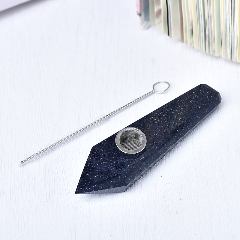 Wholesale crystals blue sandstone smoking pipes