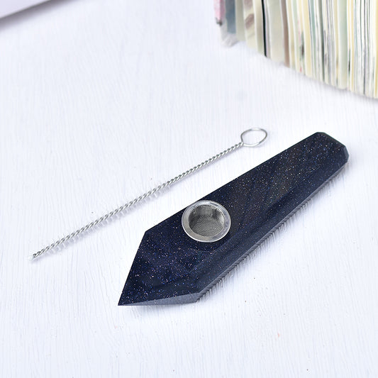 Wholesale crystals blue sandstone smoking pipes