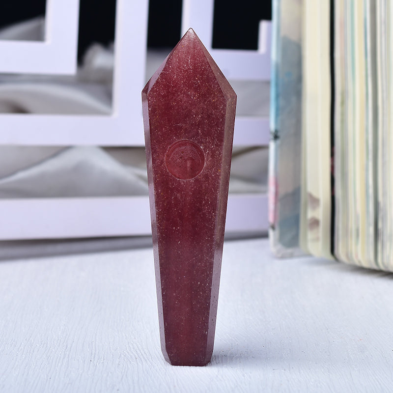 Wholesale crystal Pipe strawberry quartz