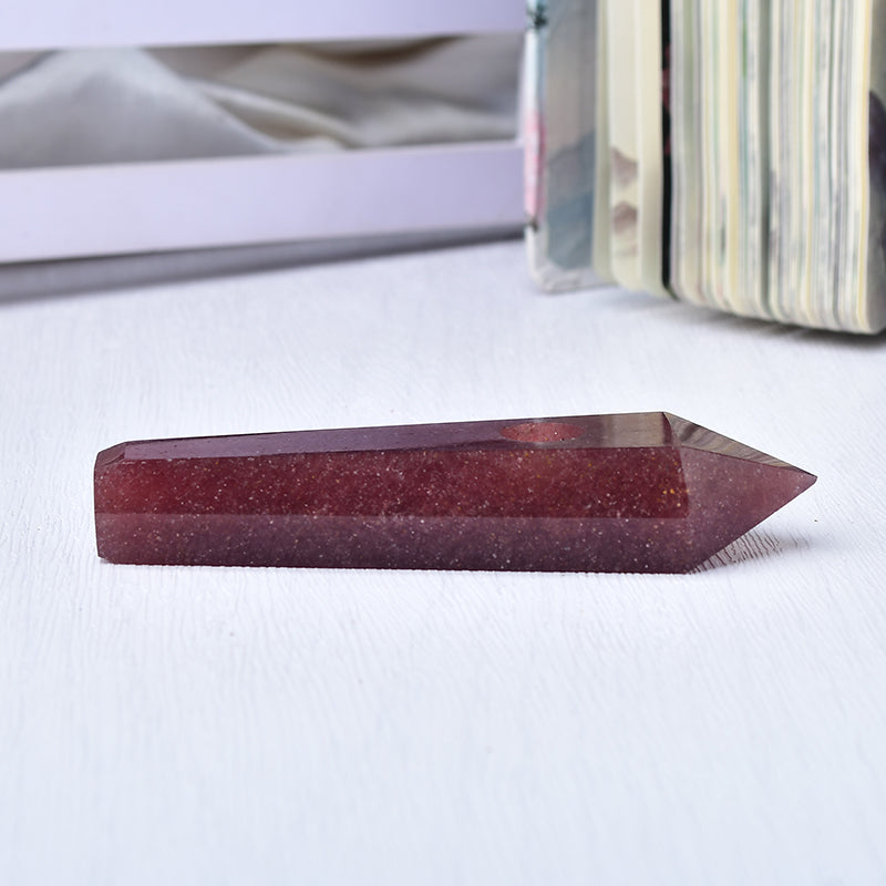 Wholesale crystal Pipe strawberry quartz