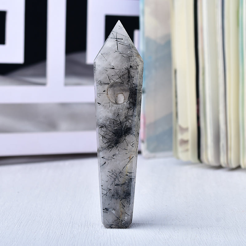 Wholesale Crystal Pipe Blak Rutilated Quartz