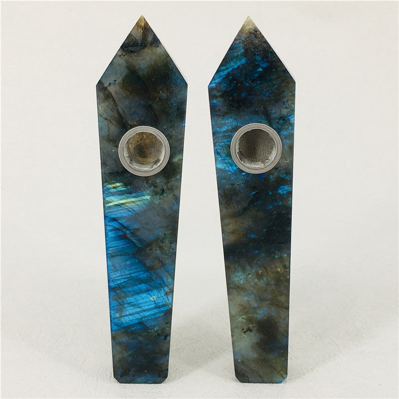 Wholesale Labradorite Crystal Pipe, gemstone quartz pipe