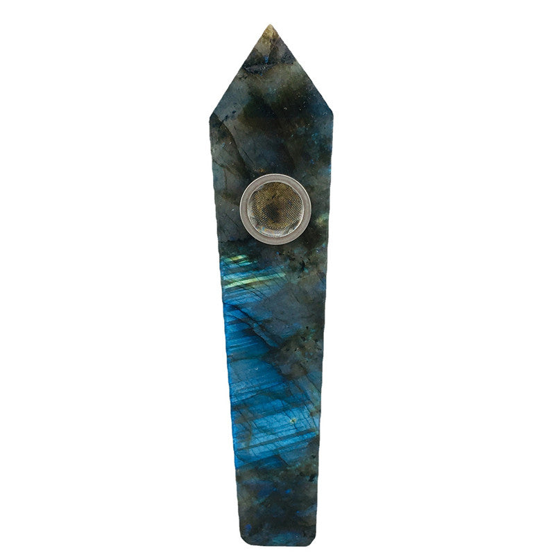 Wholesale Labradorite Crystal Pipe, gemstone quartz pipe