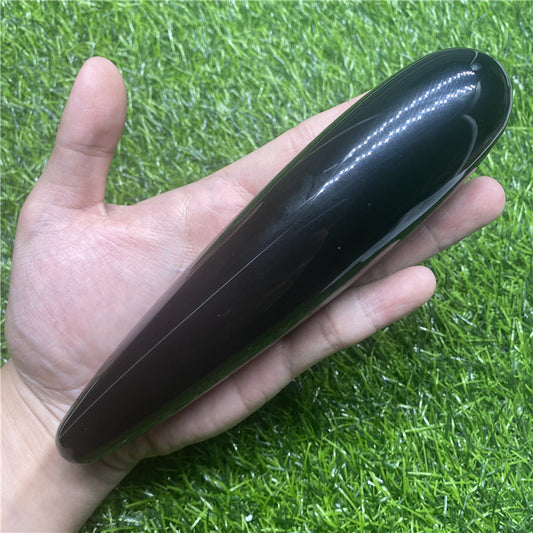 Wholesale Obsidian Crystal Yoni Wand Massage Wand Quartz Dildo 18CM