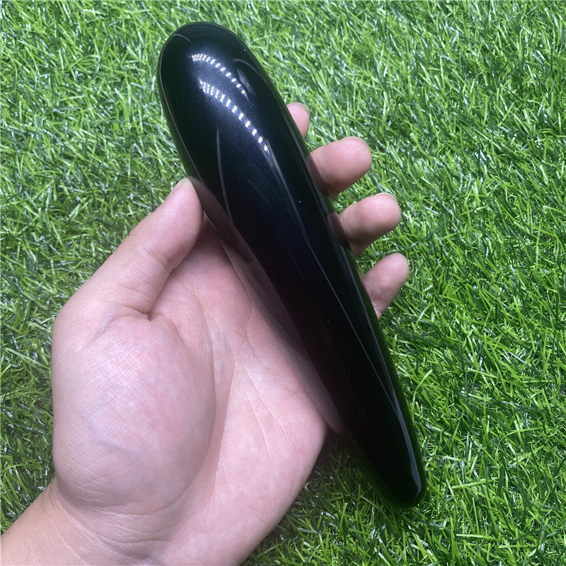 Wholesale Obsidian Crystal Yoni Wand Massage Wand Quartz Dildo 18CM