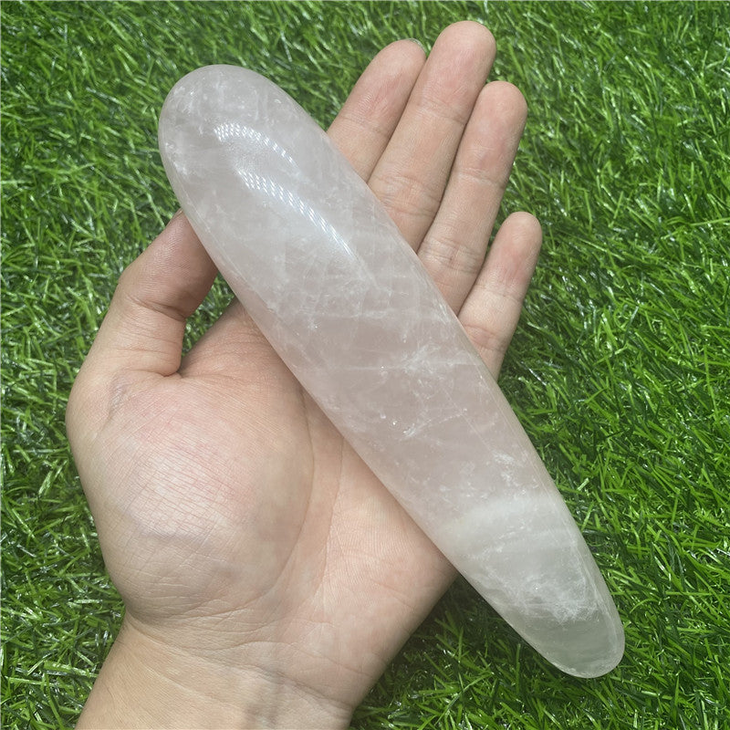 Wholesale 18CM Rose Quartz Crystal Yoni Wand Massage Wand Quartz Dildo