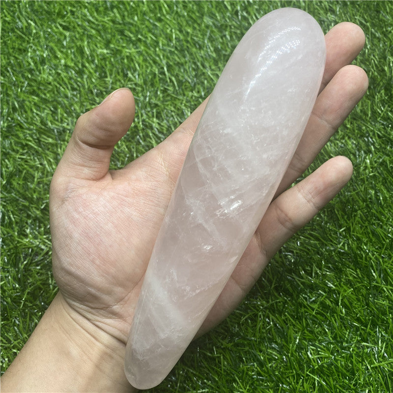 Wholesale 18CM Rose Quartz Crystal Yoni Wand Massage Wand Quartz Dildo