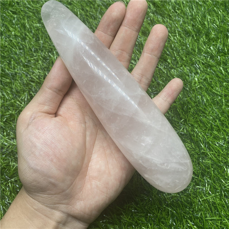 Wholesale 18CM Rose Quartz Crystal Yoni Wand Massage Wand Quartz Dildo