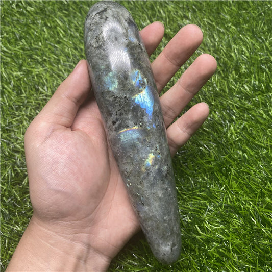 Wholesale 18CM Labradorite Crystal Yoni Wand Massage Wand Quartz Dildo