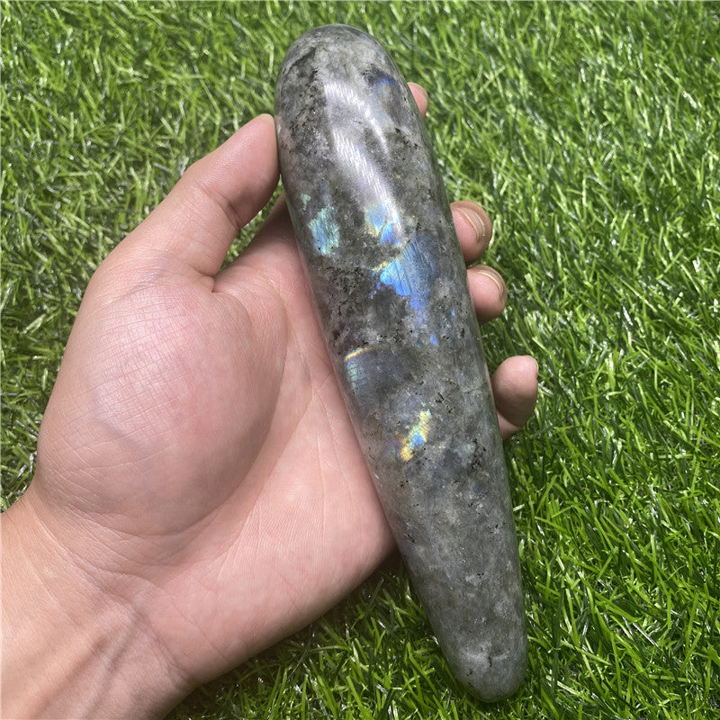 Wholesale 18CM Labradorite Crystal Yoni Wand Massage Wand Quartz Dildo